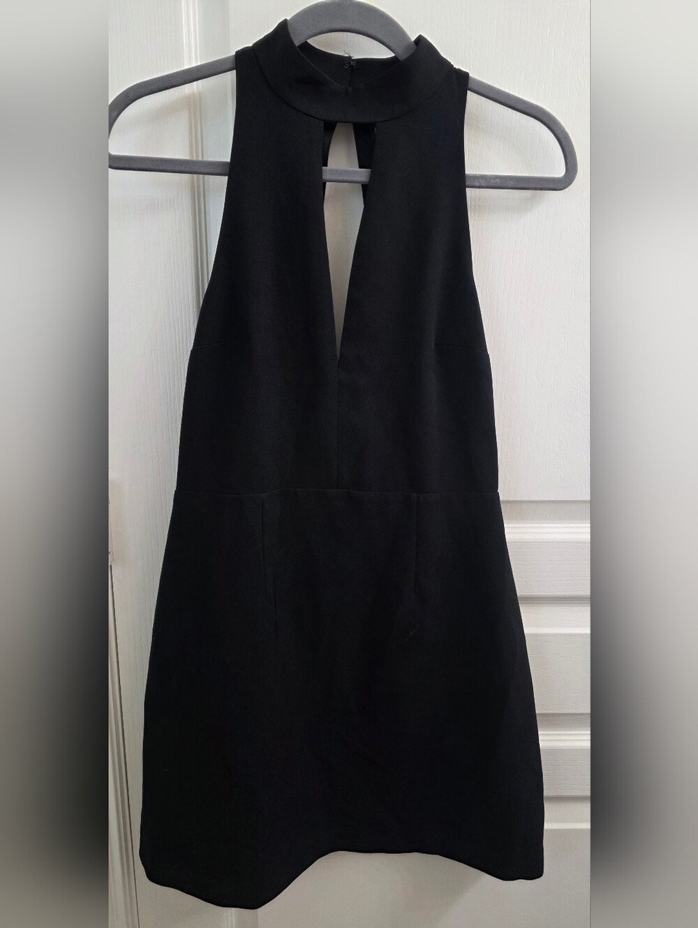 Express Black Sleeveless Halter Mini Dress